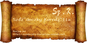 Szádeczky Kornélia névjegykártya