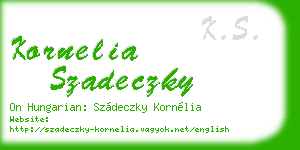 kornelia szadeczky business card